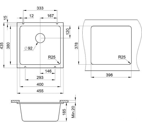 Кухонная мойка Granula GR-3801 арктик