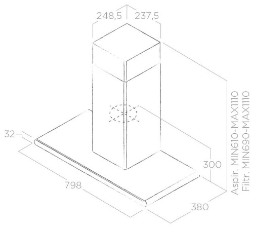 Кухонная вытяжка Elica Galaxy BLIX/A/80 PRF0008948B
