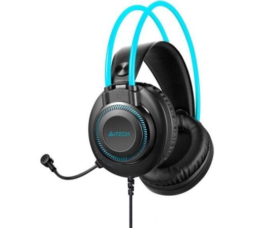 Наушники A4Tech Fstyler FH200U черный/голубой