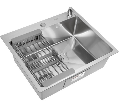 Кухонная мойка ARFEKA ECO AR мойка 600*500, коландер, дозатор SATIN DECOR MILLET GRAINS