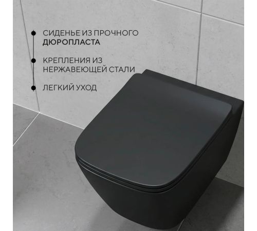 Унитаз подвесной Lauter Magdeburg 21103EC + TECE Profil 9300302 черный матовый