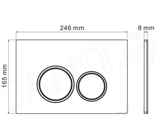 Унитаз подвесной Roxen Antares 530185-01 в комплекте с инсталляцией StounFix Dual Fresh 6 в 1 966181 кнопка: бежевый