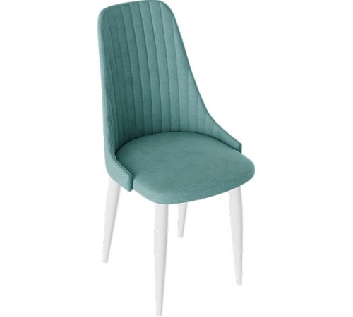 Стул Трия Франк исп.2 ДП2-30 конус белый матовый/микровелюр аквамарин