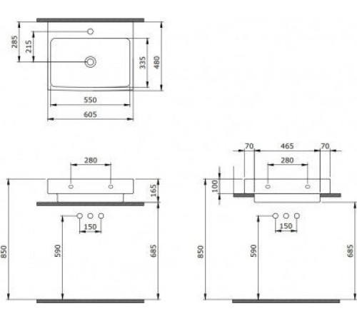 Умывальник Berges Wasserhaus Strati 60х48.5 182006