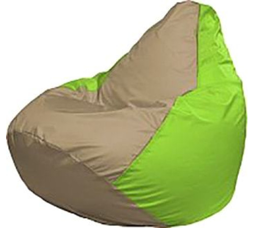 Кресло-мешок Flagman Груша Мега Super Г5.1-88 тёмно-бежевый/салатовый