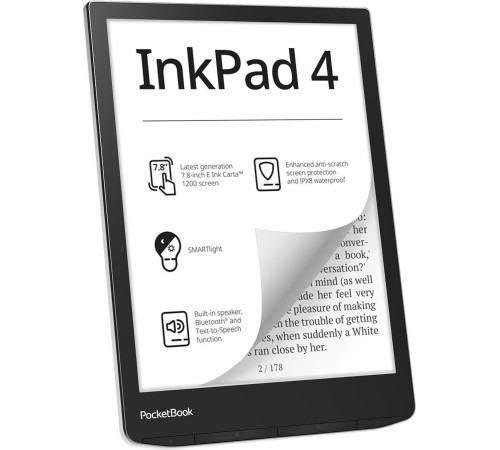 Электронная книга PocketBook 743G InkPad 4 черный/серебристый