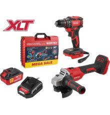 Wortex 1329850 шуруповерт, болгарка, 1 АКБ, кейс