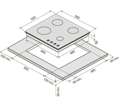 Варочная панель Krona Nebel 60 WH W