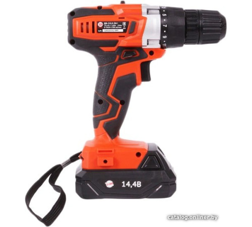Дрель-шуруповерт Калибр ДА-14.4-2А+ с 2-мя АКБ, кейс