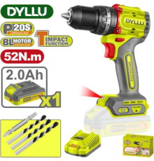 Ударная дрель-шуруповерт Dyllu DTCDP5282 с 1-им АКБ