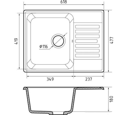 Кухонная мойка GranFest QUARZ Z-13 темно-серый