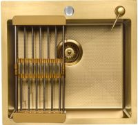 Кухонная мойка Aquaforta 550*500, коландер, дозатор GOLD DECOR