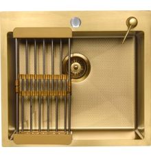 Кухонная мойка Aquaforta 550*500, коландер, дозатор GOLD DECOR