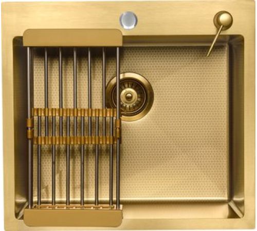 Кухонная мойка Aquaforta 550*500, коландер, дозатор GOLD DECOR