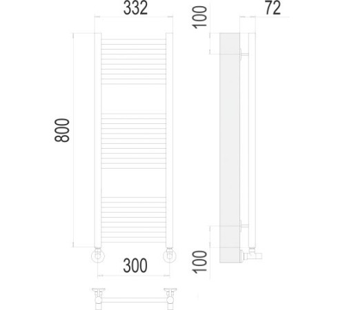 Полотенцесушитель TERMINUS Аврора П16 300х800