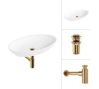 Умывальник Lauter 21571 + клапан 21190G + сифон 21635G золото