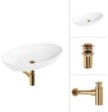 Умывальник Lauter 21571 + клапан 21190G + сифон 21635G золото