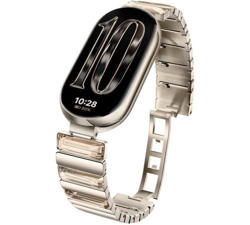 Фитнес-браслет Xiaomi Smart Band 10 искрящееся золото, с золотистым металлическим браслетом, международная версия