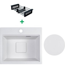 Кухонная мойка Marblan Comfort 48 иней, с сифоном и колландером