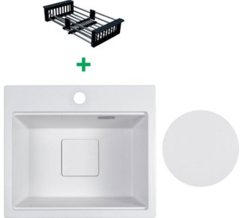 Кухонная мойка Marblan Comfort 48 иней, с сифоном и колландером