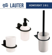Набор аксессуаров для ванной Lauter 21SH2062 + 21SH42092 + 21SH212 Matt Black, 3 предмета
