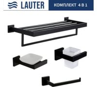 Набор аксессуаров для ванной Lauter 21SH71062 + 21SH71052 + 21SH71072 + 21SH71152 Matt Black, 4 предмета