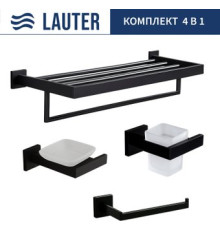 Набор аксессуаров для ванной Lauter 21SH71062 + 21SH71052 + 21SH71072 + 21SH71152 Matt Black, 4 предмета