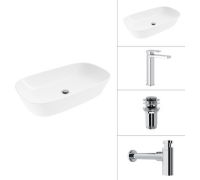 Умывальник Lauter 21393-70 + Cascade 21СК0655C + сифон 21635CH +дон.клапан 21190CH хром