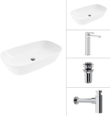 Умывальник Lauter 21393-70 + Cascade 21СК0655C + сифон 21635CH +дон.клапан 21190CH хром