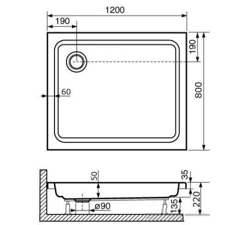 Душевой поддон RGW Style 120x80