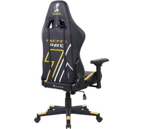 Игровое геймерское кресло Evolution Tactic PRO Special edition D4 черный/желтый