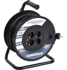 Удлинитель Generica УК40 WKP20-16-04-40-G 40 м, черный
