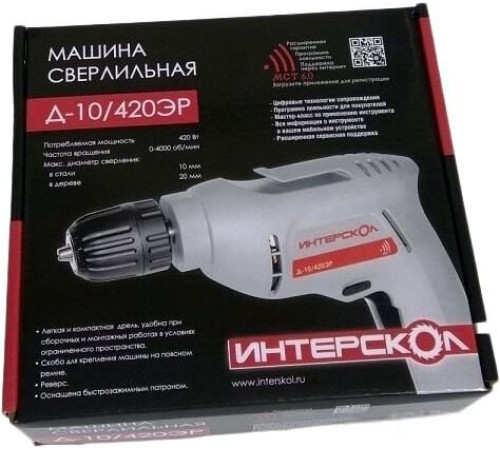 Безударная дрель Интерскол Д-10/420ЭР