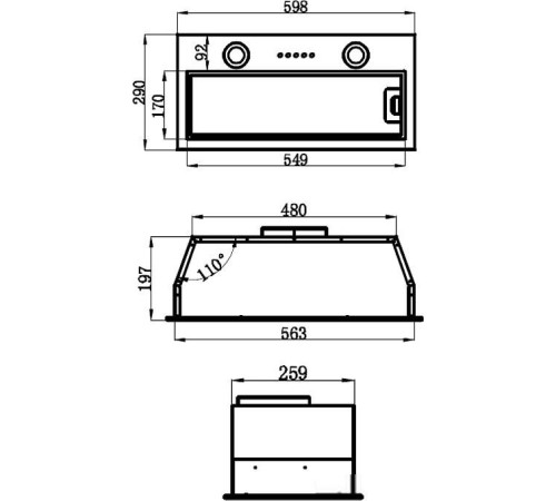 Кухонная вытяжка MAUNFELD Thames 601PM черный