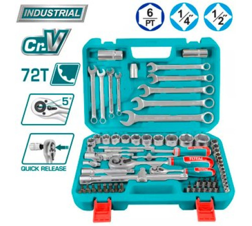 Универсальный набор инструментов Total THT421802 82 предмета