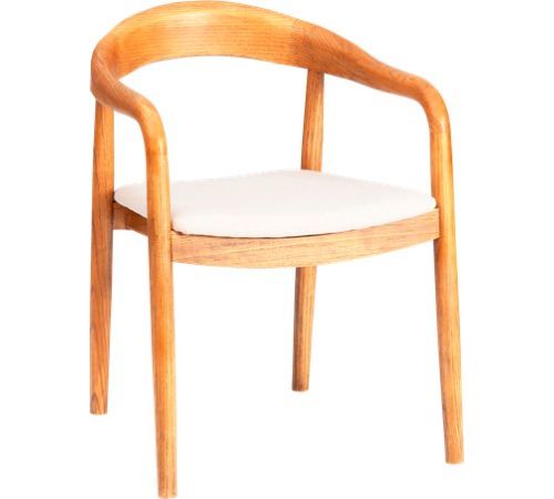 Стул с подлокотниками TetChair Baldur дерево вяз/ткань лен, груша№3/бежевый лен