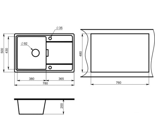 Кухонная мойка Granula 7804 эспрессо