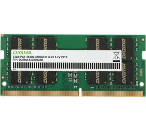 Оперативная память Digma 32ГБ DDR4 SODIMM 3200 МГц DGMAS43200032D