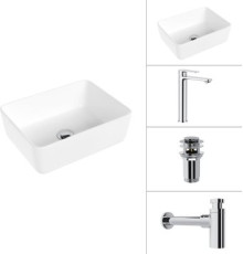 Умывальник Lauter 21674B + Moon 21СK81691C + сифон 21635CH + дон.клапан 21190CH хром