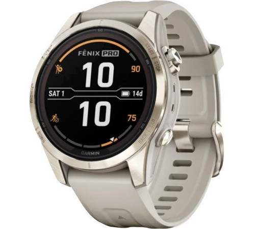 Умные часы Garmin Fenix 7S Pro Sapphire Solar мягкое золото/песок