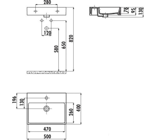 Умывальник Creavit Next 40x40 NX242-00CB00E-0000
