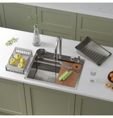 Кухонная мойка Roxen Stage Plus 560250-60 многофункциональная 8 в 1 60*48/сатин