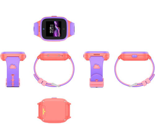 Детские умные часы LeeFine Q27 4G розовый/фиолетовый