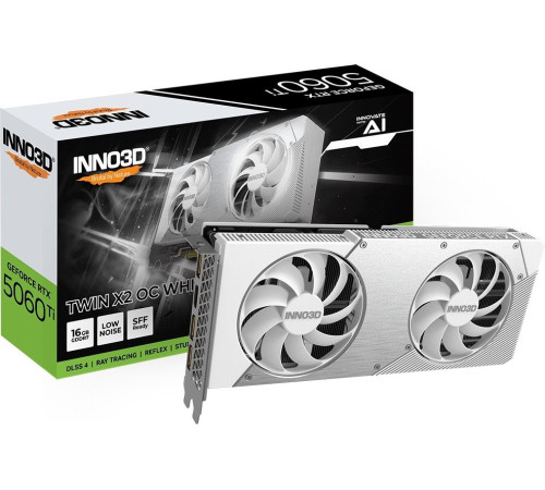 Видеокарта Inno3D GeForce RTX 5060 Ti 16GB Twin X2 OC White N506T2-16D7X-191073W