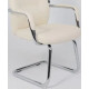 Стул с подлокотниками AksHome Vella кремовая экокожа/хромированный металл