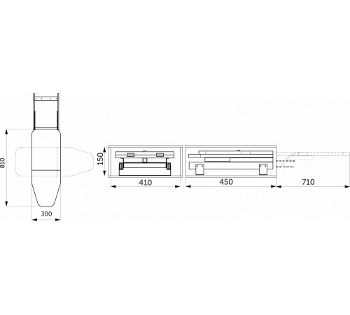 Гладильная доска AKS Встраиваемая 810x300x150