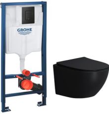 Унитаз подвесной Lauter Sulzdorf + GROHE Solido 38811KF0 черный с микролифтом