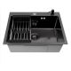 Кухонная мойка Aquaforta 600*500, коландер, дозатор BLACK DECOR