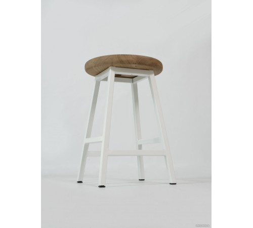 Табурет Stal-Massiv Button-47 дуб натуральный/белый