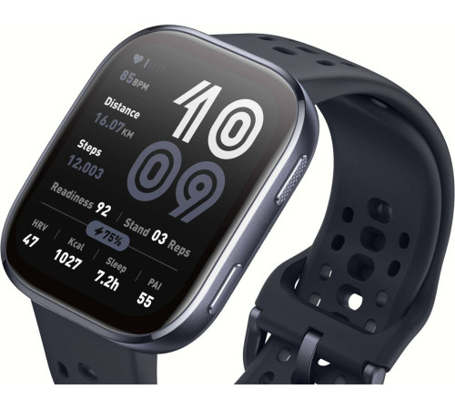 Умные часы Amazfit Bip 6 черный, с черным силиконовым ремешком